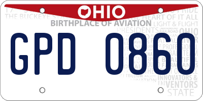 OH license plate GPD0860