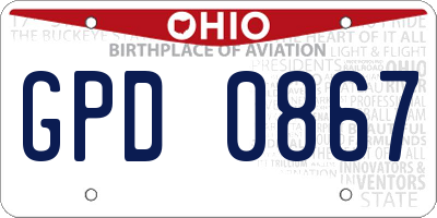 OH license plate GPD0867