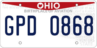 OH license plate GPD0868