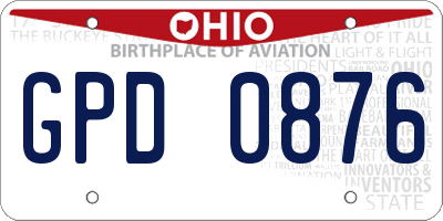 OH license plate GPD0876