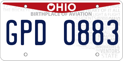 OH license plate GPD0883