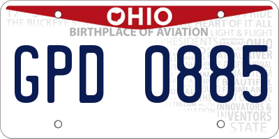OH license plate GPD0885