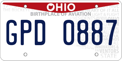 OH license plate GPD0887