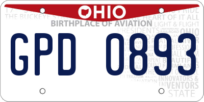 OH license plate GPD0893