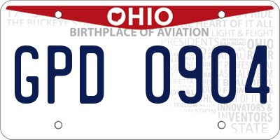 OH license plate GPD0904