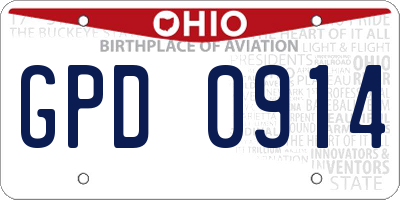 OH license plate GPD0914
