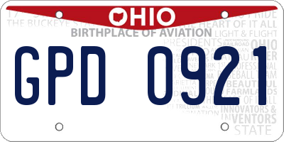 OH license plate GPD0921