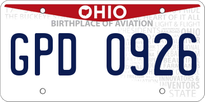 OH license plate GPD0926
