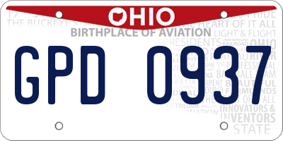 OH license plate GPD0937