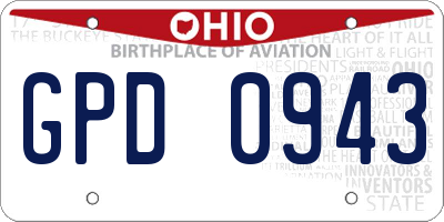 OH license plate GPD0943
