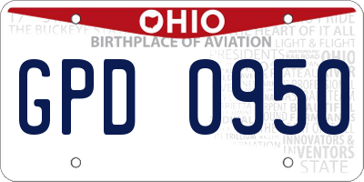 OH license plate GPD0950