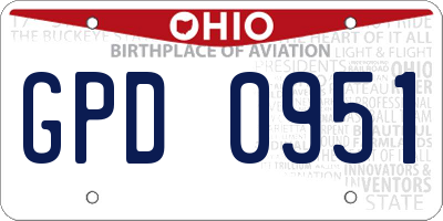 OH license plate GPD0951
