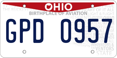 OH license plate GPD0957