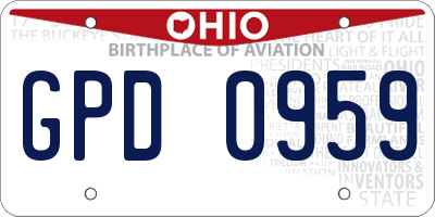 OH license plate GPD0959