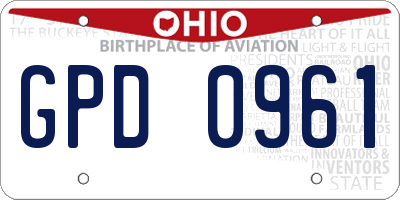 OH license plate GPD0961