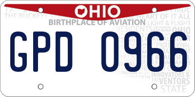 OH license plate GPD0966