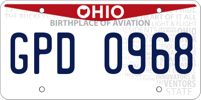 OH license plate GPD0968