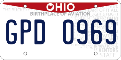 OH license plate GPD0969