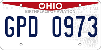 OH license plate GPD0973