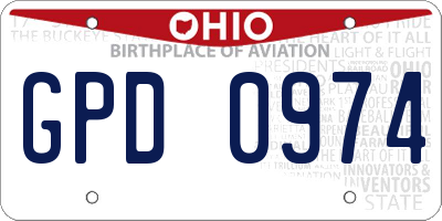 OH license plate GPD0974