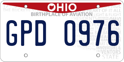 OH license plate GPD0976