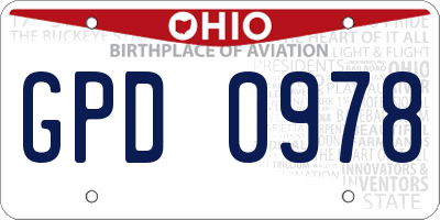 OH license plate GPD0978