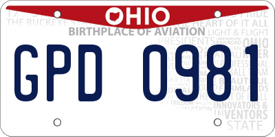 OH license plate GPD0981