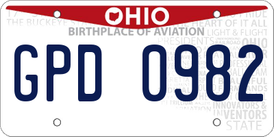 OH license plate GPD0982