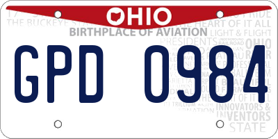 OH license plate GPD0984