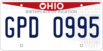 OH license plate GPD0995