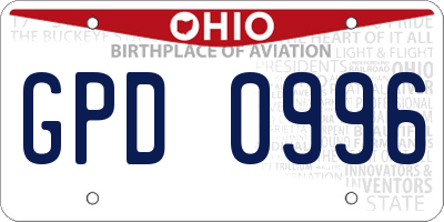OH license plate GPD0996