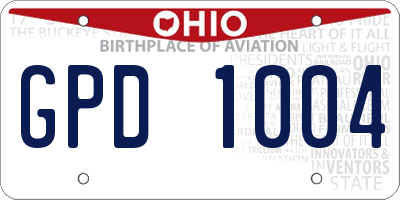 OH license plate GPD1004