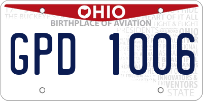 OH license plate GPD1006