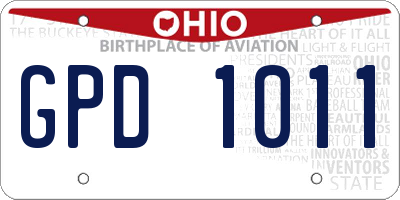 OH license plate GPD1011