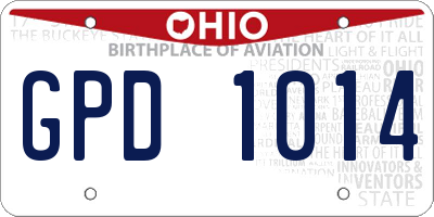 OH license plate GPD1014