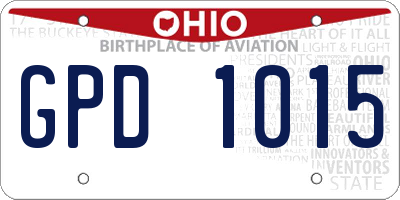 OH license plate GPD1015