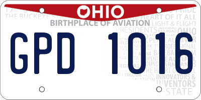OH license plate GPD1016