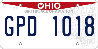 OH license plate GPD1018