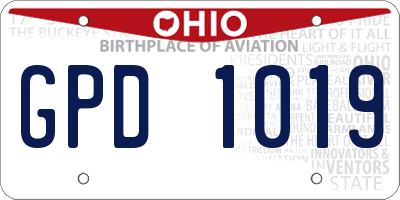 OH license plate GPD1019
