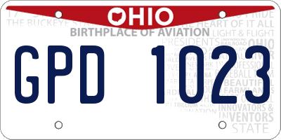 OH license plate GPD1023