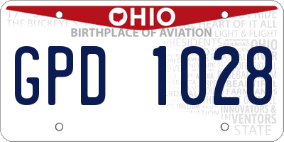 OH license plate GPD1028
