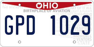 OH license plate GPD1029