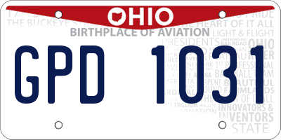 OH license plate GPD1031