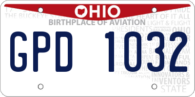 OH license plate GPD1032