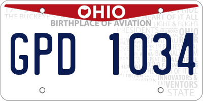 OH license plate GPD1034