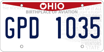 OH license plate GPD1035