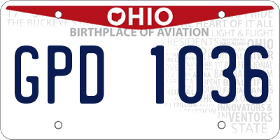 OH license plate GPD1036