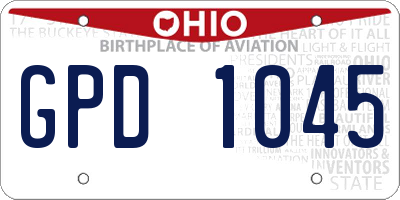 OH license plate GPD1045