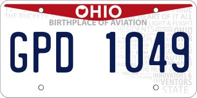 OH license plate GPD1049