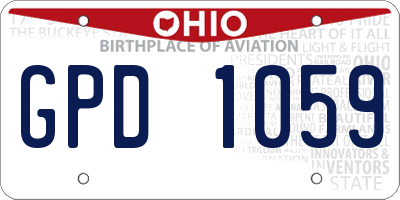 OH license plate GPD1059